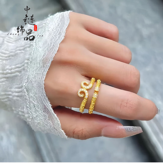 Ancient Style Alluvial Gold Of The Incantation Rings