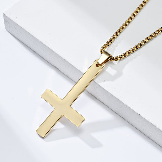 Ornament Stainless Steel Inverted Cross St. Pendants