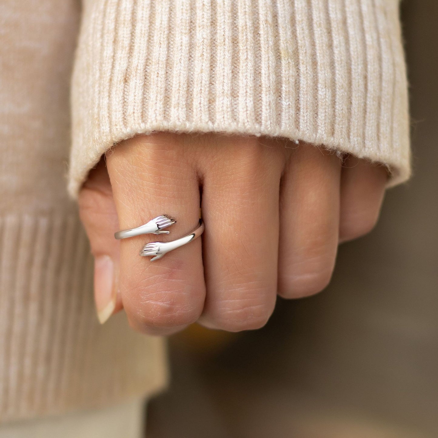 Hands Hug Female Fashion English Letters Rings