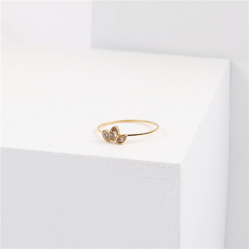 Thin Lines Single Circle Simple Titanium Steel Gold Plated Index Bracelet