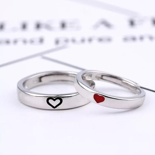 Alloy Dripping Oil Love Couple Suit Rings