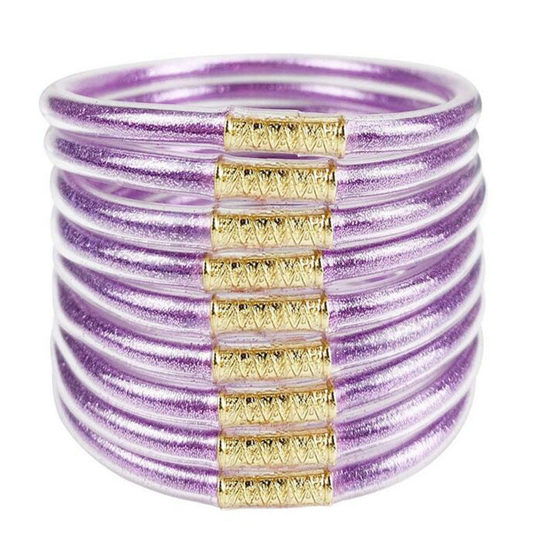 Women's Powder Combination Of Three Shiny Candy Color Bracelet