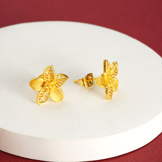 Women's Vietnam Placer Gold Flower High-grade Chinese Long-time Popular Earrings