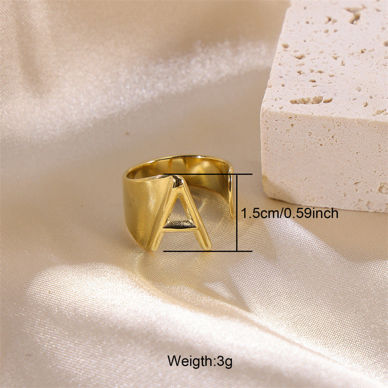 Letters Female Style Fashion Knuckle Personality Vintage Stainless Rings