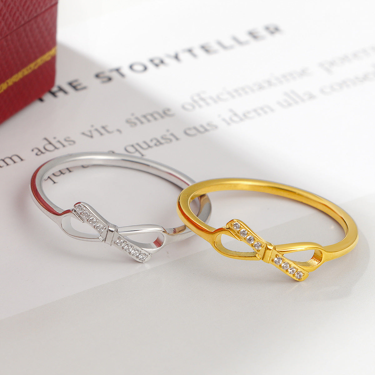 Women's Style Bow Light Luxury Minority Titanium Steel Rings