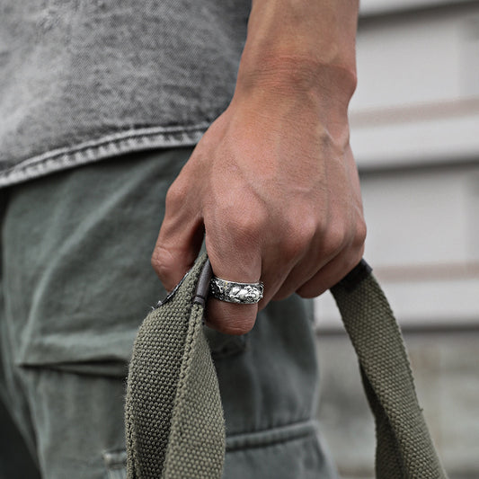 Men's Retro Thai Sier Diamond Ruby Argent Pur Vajra Rings