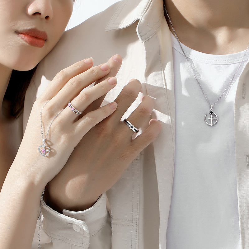 Sterling Sier Pair Personalized Minority Design Rings