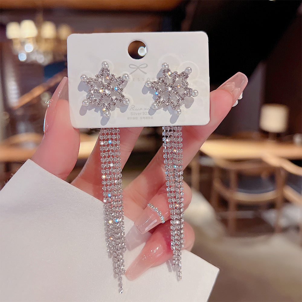 Women's Vintage Tassel Diamond High-grade Ear Minority Earrings