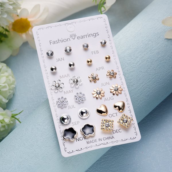 Flower Combination Card Suit Personality Multiple Rings