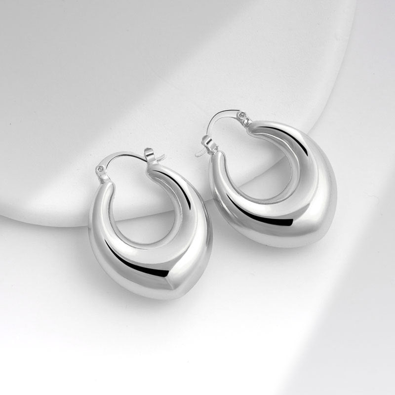 Shaped Tube Exaggerated Style Light Luxury Fashion Simple Niche Earrings