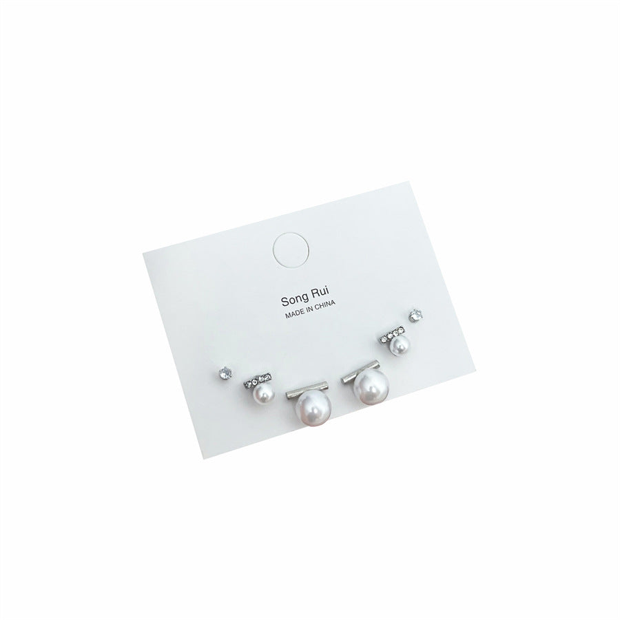 Design Pearl Shape Balance Beam Earings Set Earrings