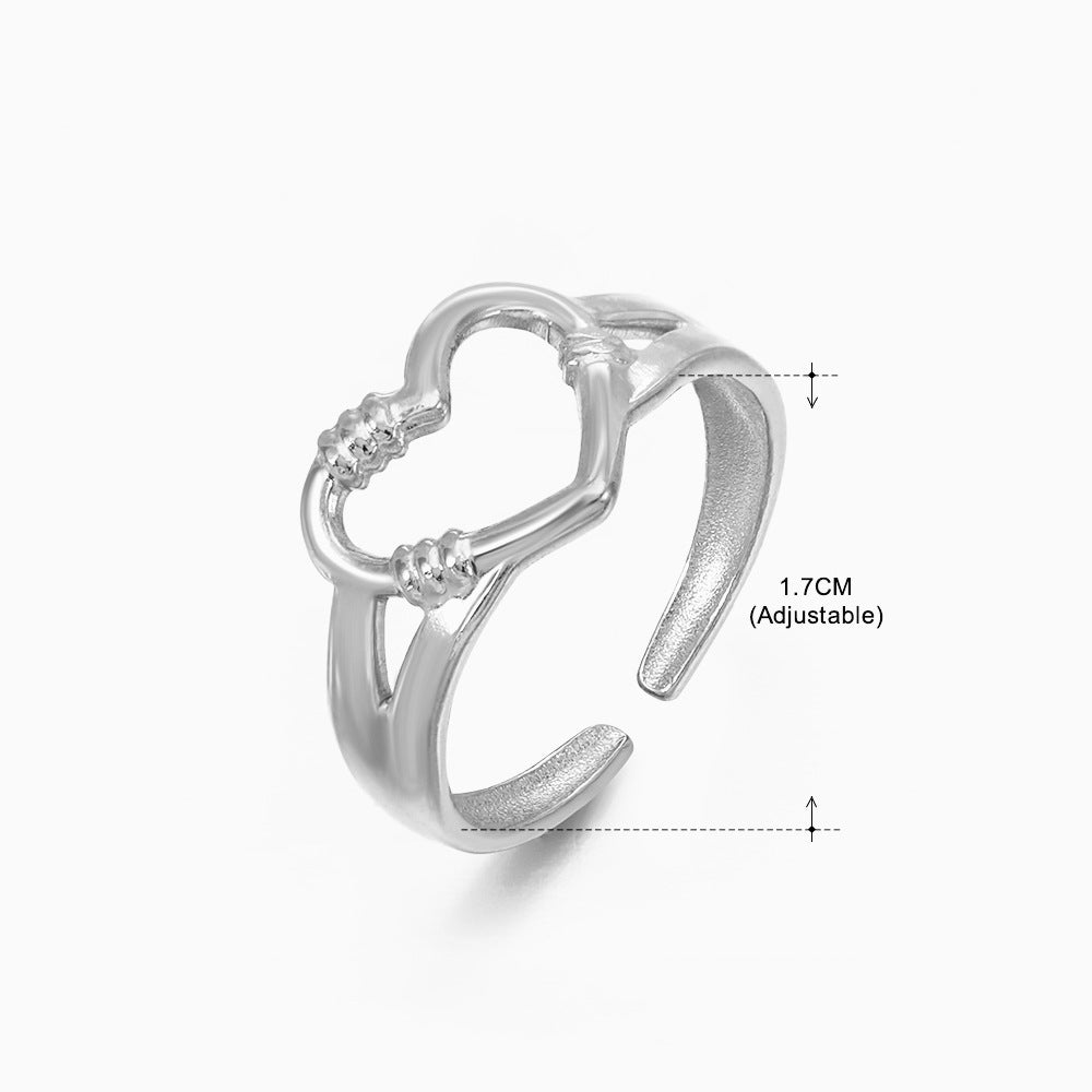 Women's Fashion Stainless Steel Love Heart-shaped Popular Rings