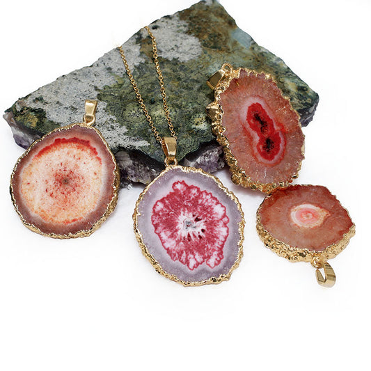 Original Crystal Sunflower Natural Stone Agate Pendants