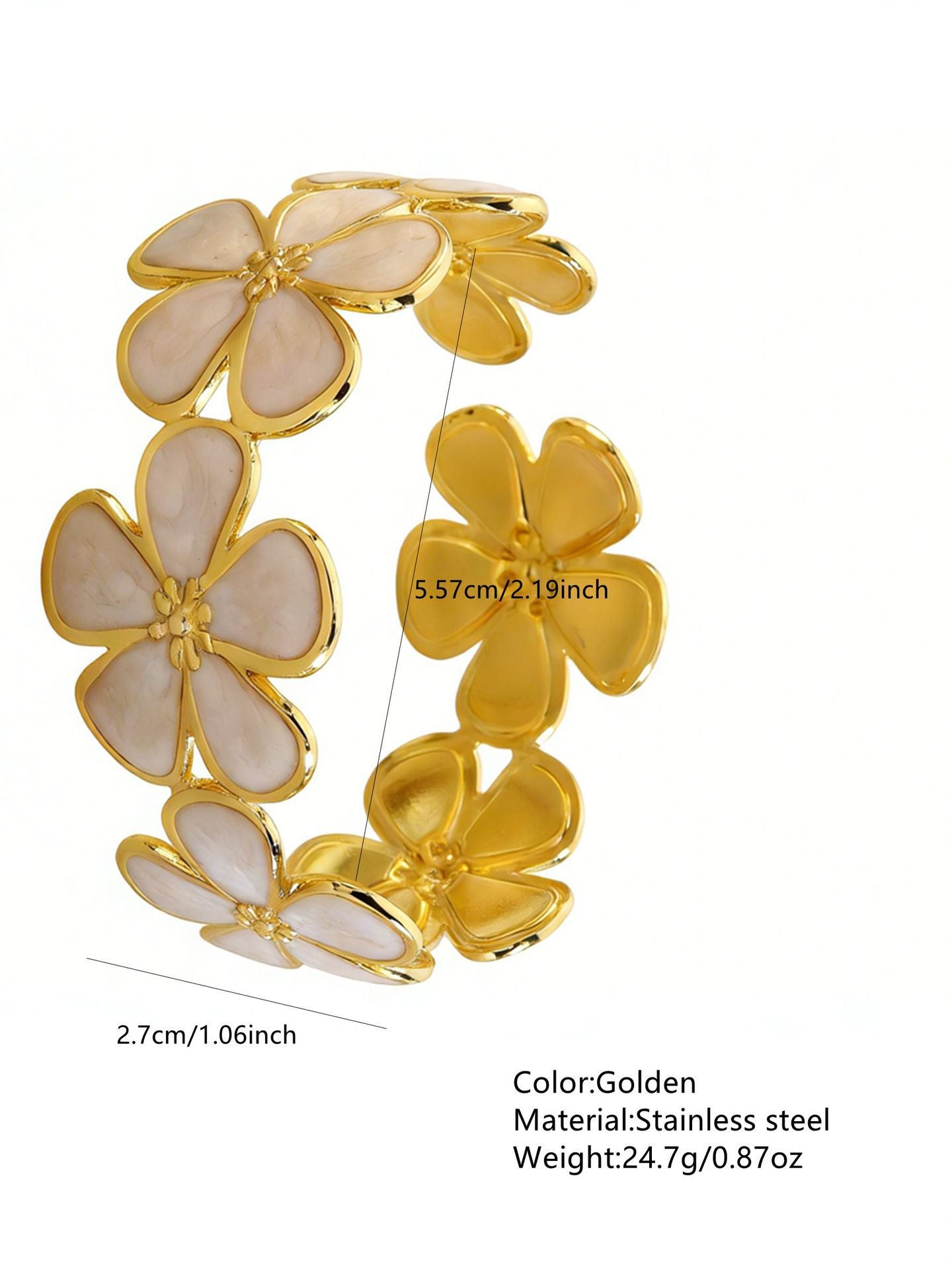 Steel Oil Dripping Cherry Special Interest Light Luxury Flowers Openings Bracelet