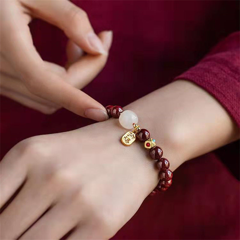 Women's Raw Ore Purple Gold Sand Cinnabar Bracelets