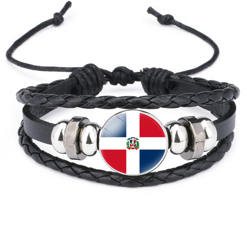 Flag Time Stone Cattle Leather Accessories Bracelets