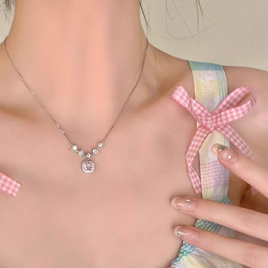 Women's Light Luxury Square Diamond For Design High-grade Clavicle Chain Necklaces