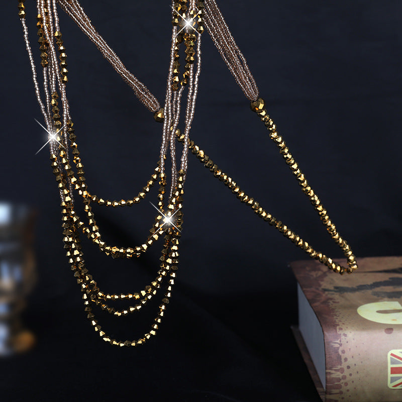 Crystal Beads Long Ornaments Costume Accessories Necklaces