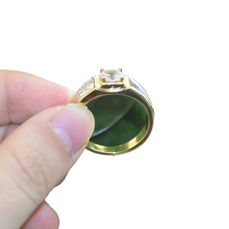 Plated Moissanite Two-tone Fashion Simple Simulation Rings