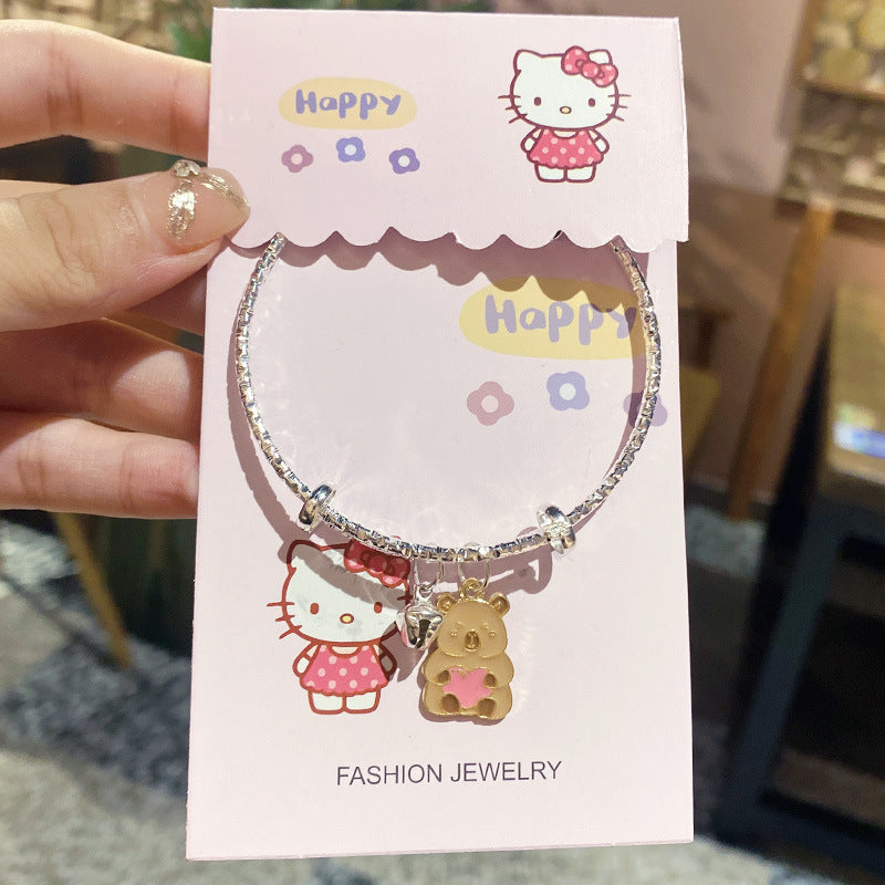 Card Bear Bell Cartoon Cute Small Bracelets