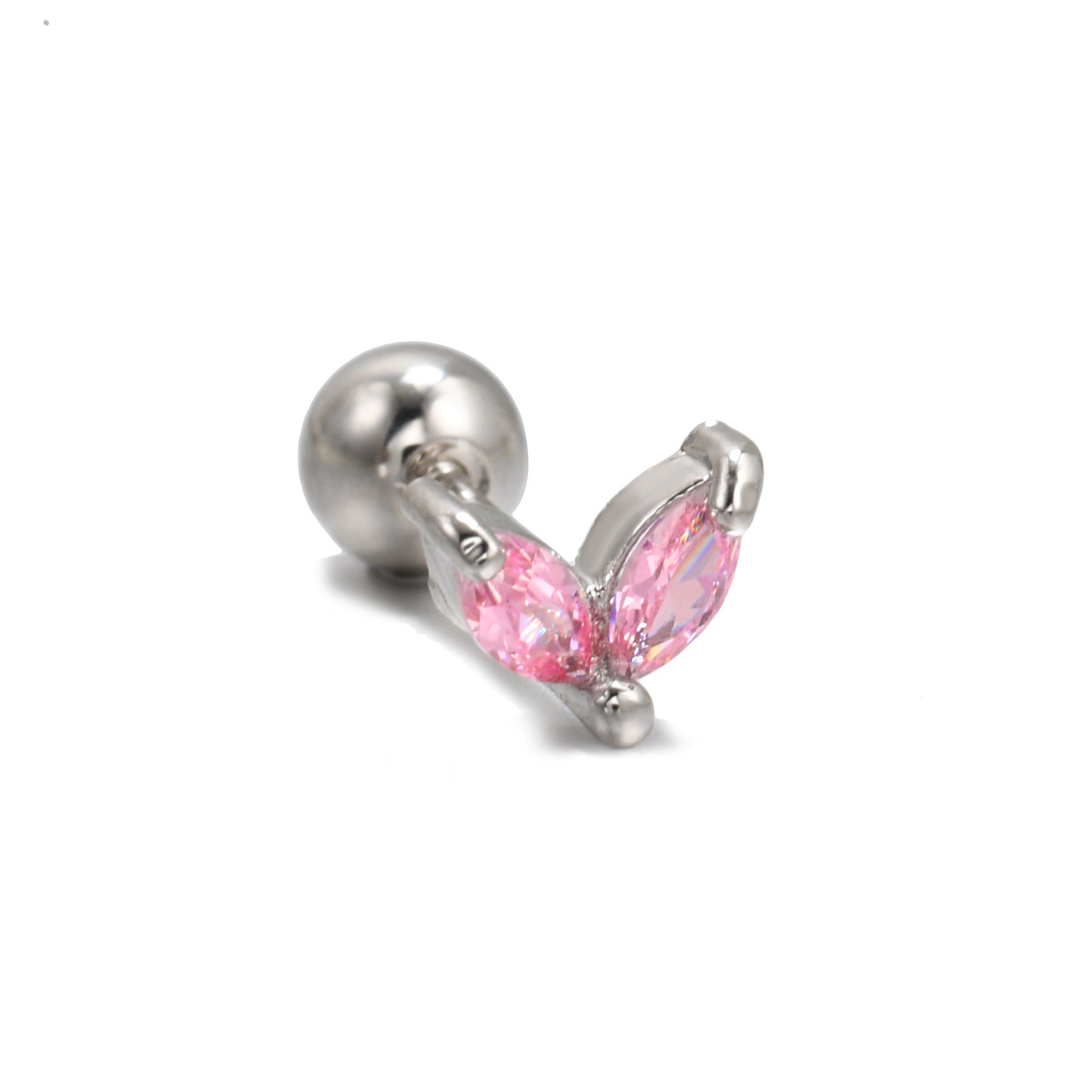 Personality Ear Bone Geometric Micro Inlaid Zircon Stainless Stud Earrings
