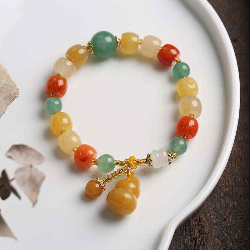 Jewelry Jade Bulge Beads Pumpkin Gourd Ethnic Style Topaz Bracelets