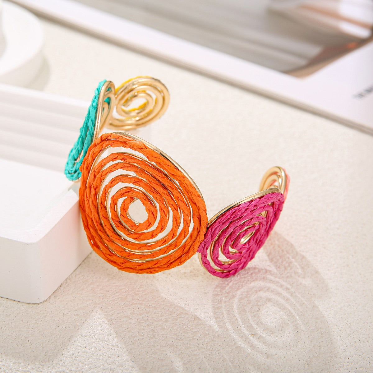 Cross Open Raffia Handmade Mosquito Coil Bracelet