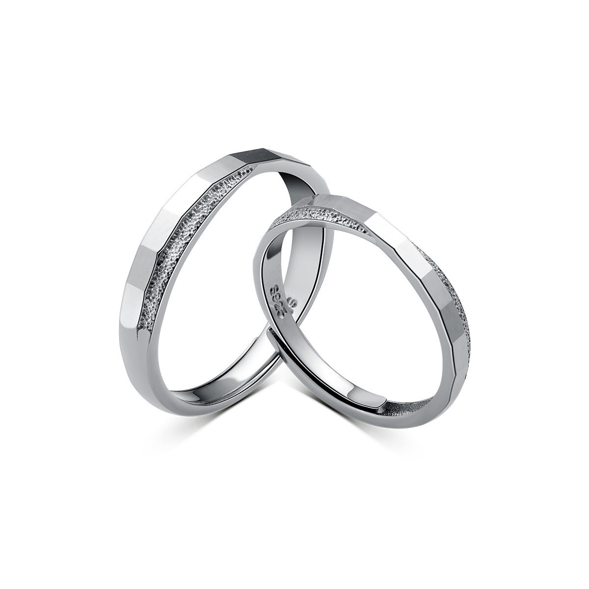 Sier Star River Couple Mobius Simple Rings