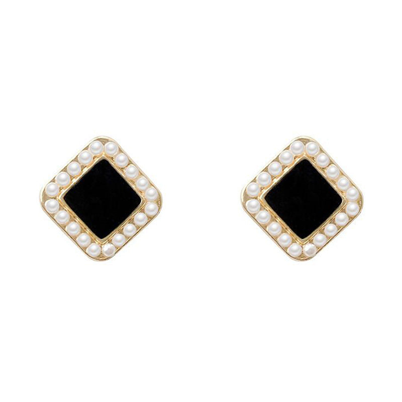 Pearl Classic Style Square Simple Temperamental Earrings