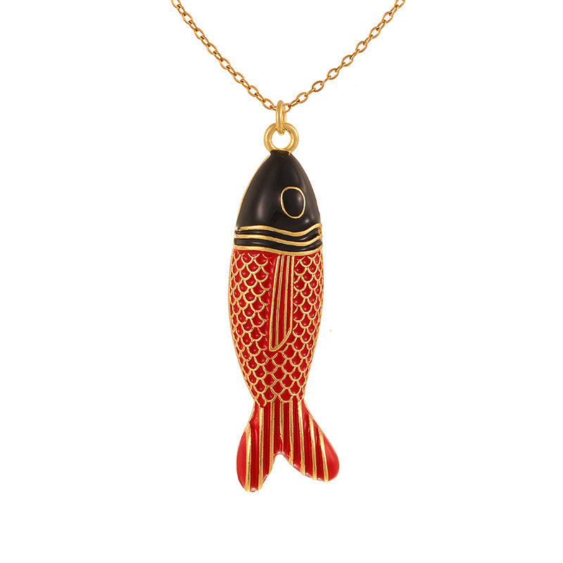 Fashion Bohemian Personalized Fish Winter Red Necklace