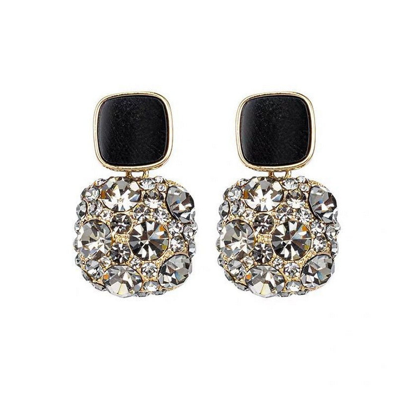 Women's Retro Square Diamond Elegant Geometric Eardrops Earrings