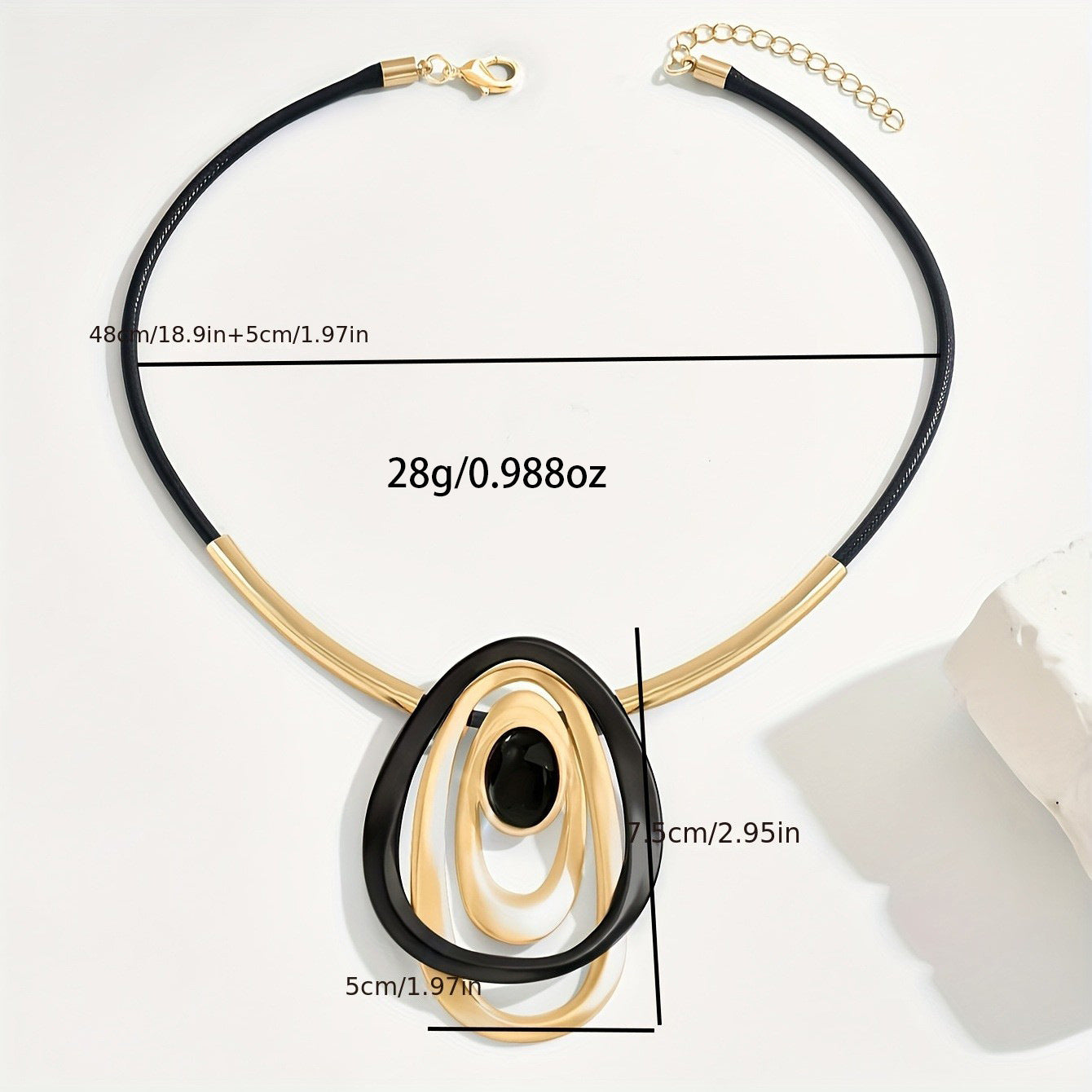 Round Cross Stitching Three-dimensional Oval Clavicle Pendants