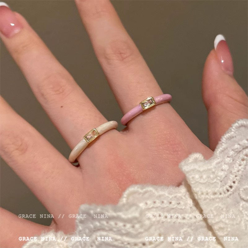 Zirconium Female Design Open Adjustable Index Finger Temperament Rings