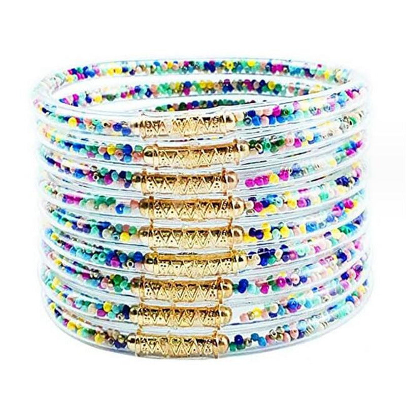 Women's Powder Combination Of Three Shiny Candy Color Bracelet