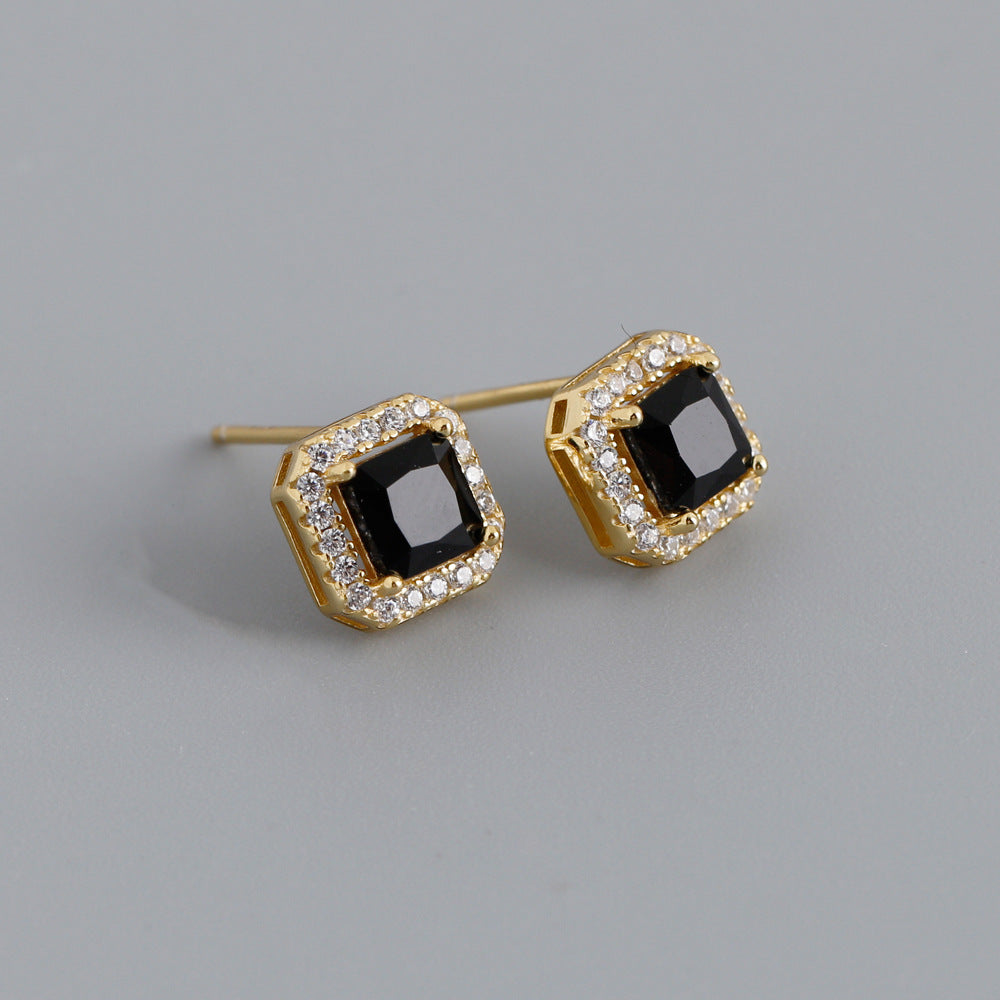 Square Zircon Sterling Sier With Diamonds Rings