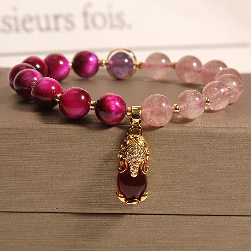 Women's Natural Garnet Crystal Jewelry Girlfriend Gifts Bracelets