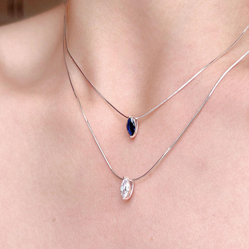 Water Drop Zircon Female French Minimalist Light Luxury Minority Necklaces