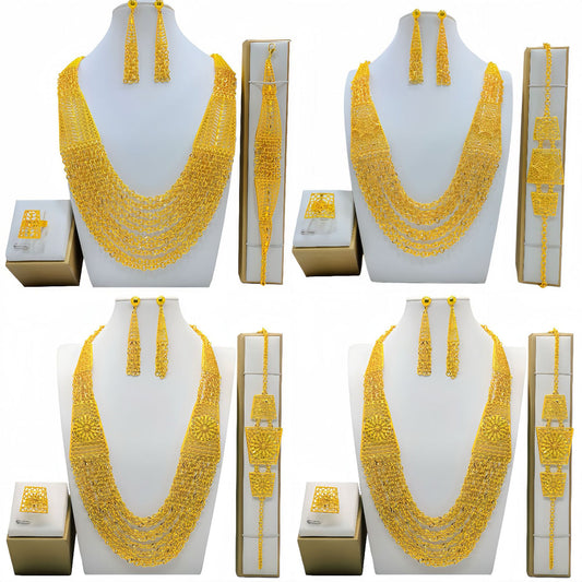 New Pretty Women's Gold-plated Bridal Indian Jewelry Set