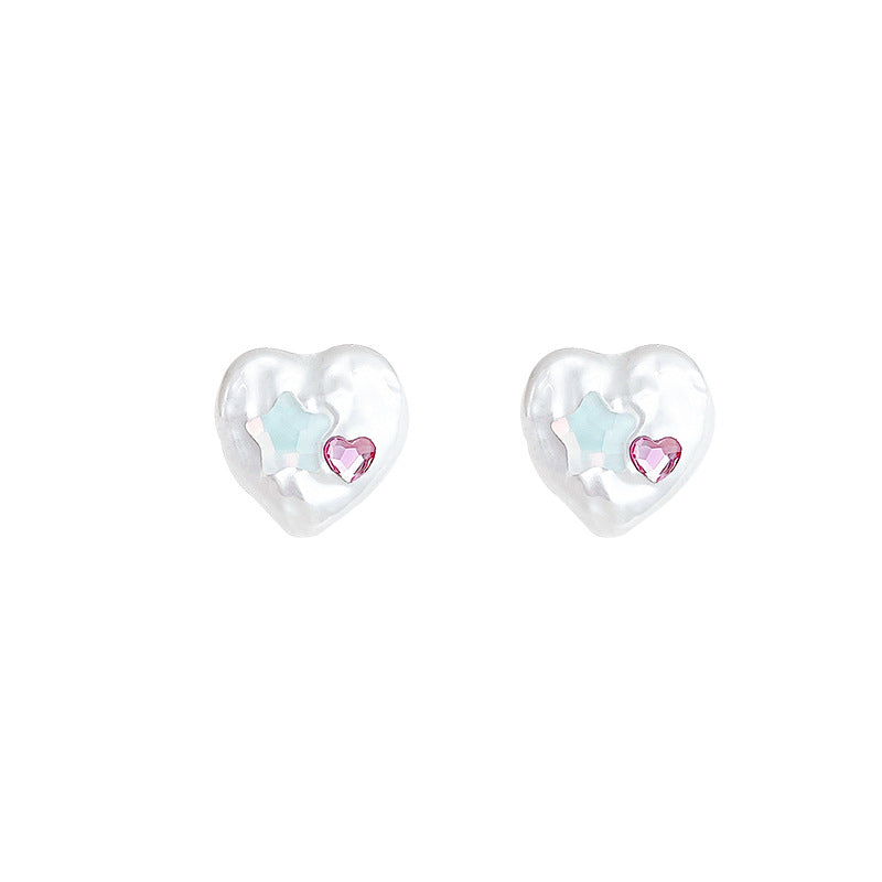 Women's Temperament Heart Pearl High Sense Minority Earrings