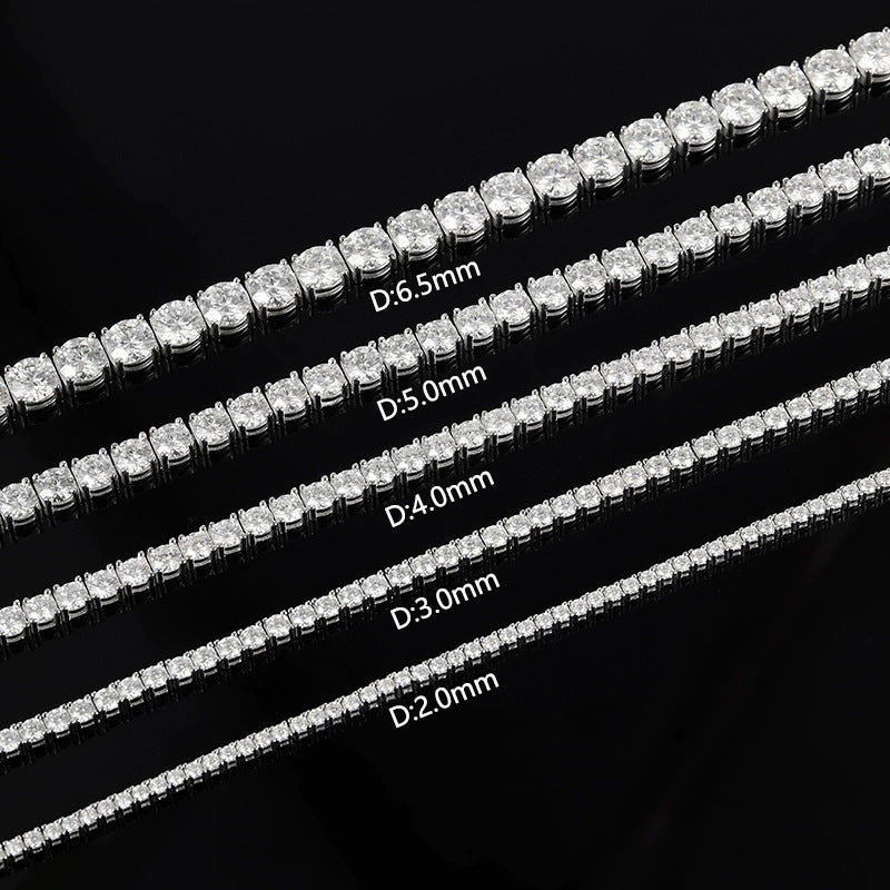 Women's Sier Inlay Tennis Full Hip Bracelets
