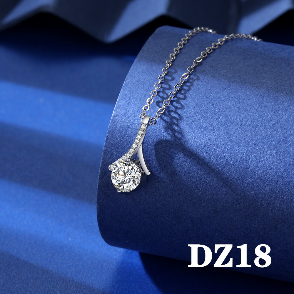 Imitation Moissanite Female White Gold Plated Pendants