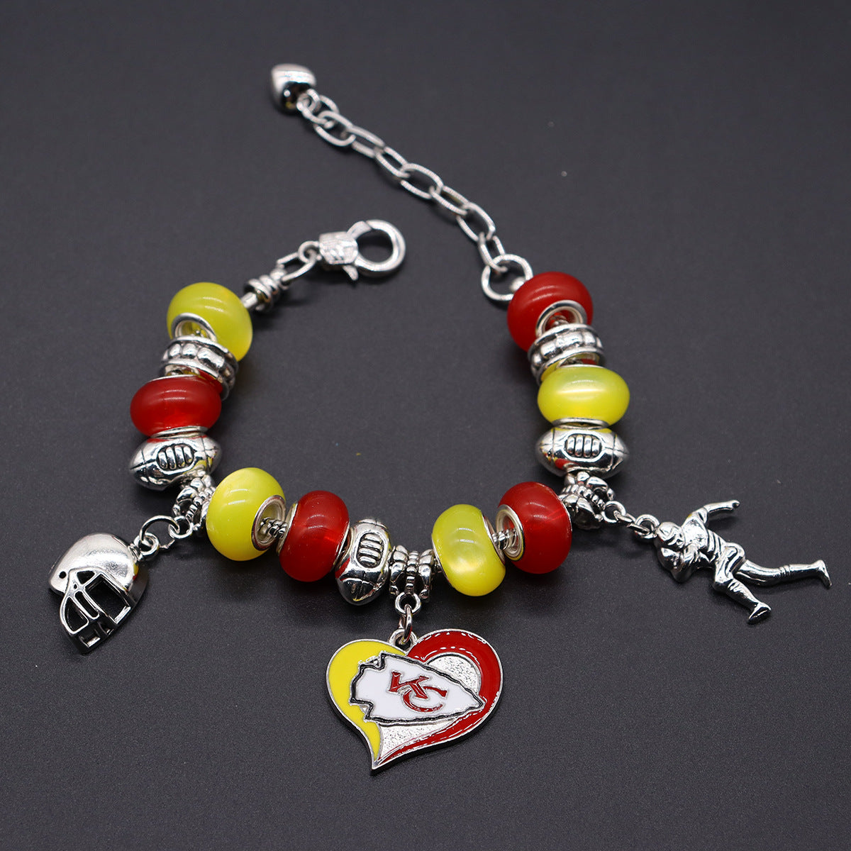 Team Snake Chain Beaded Football Basketball Bracelets