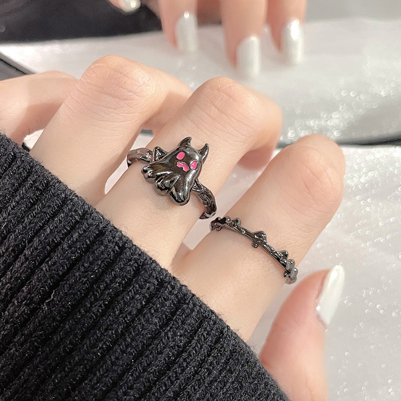 Women's Dark Personality Open-end Zircon Fashion High Sense Rings