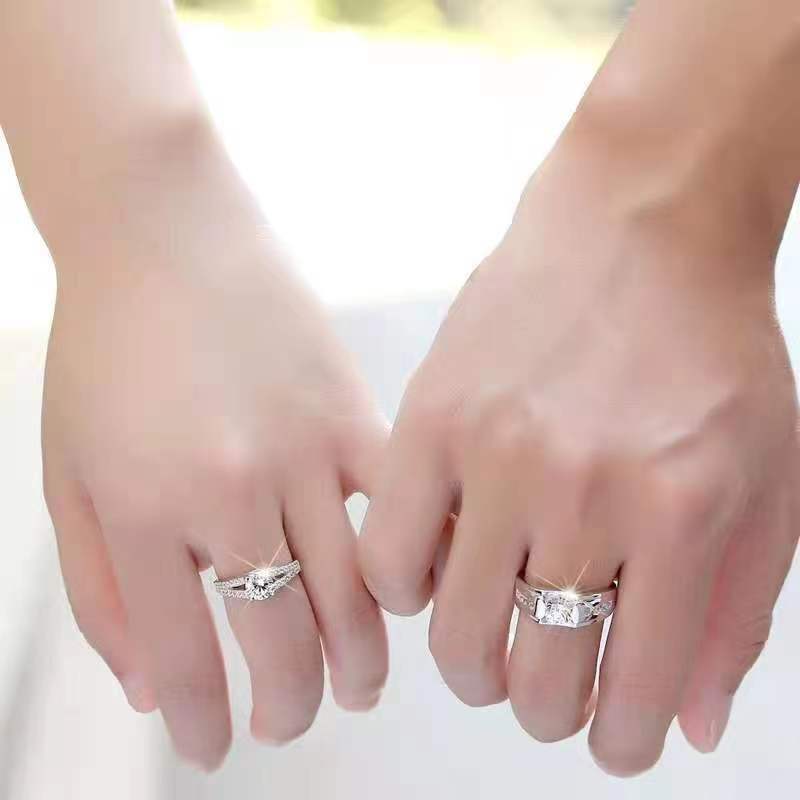 Women's & Men's Wedding Diamond Pair Get Girlfriends Birthday Rings