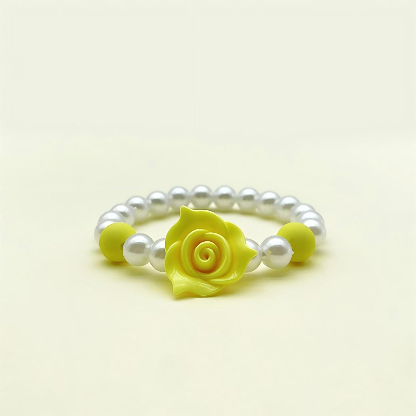 Children's Acrylic Petal Macaron Color Cute Pearl Bracelets