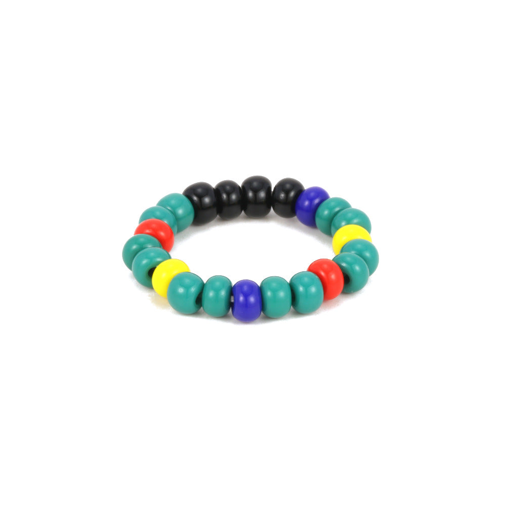 Simple Cute Elastic String Czech Bead Rings