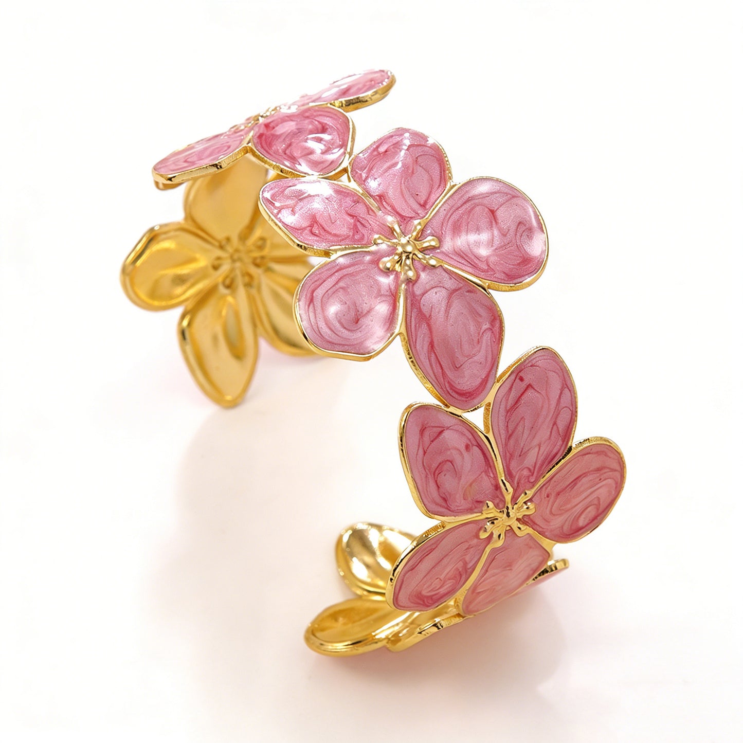 Steel Oil Dripping Cherry Special Interest Light Luxury Flowers Openings Bracelet