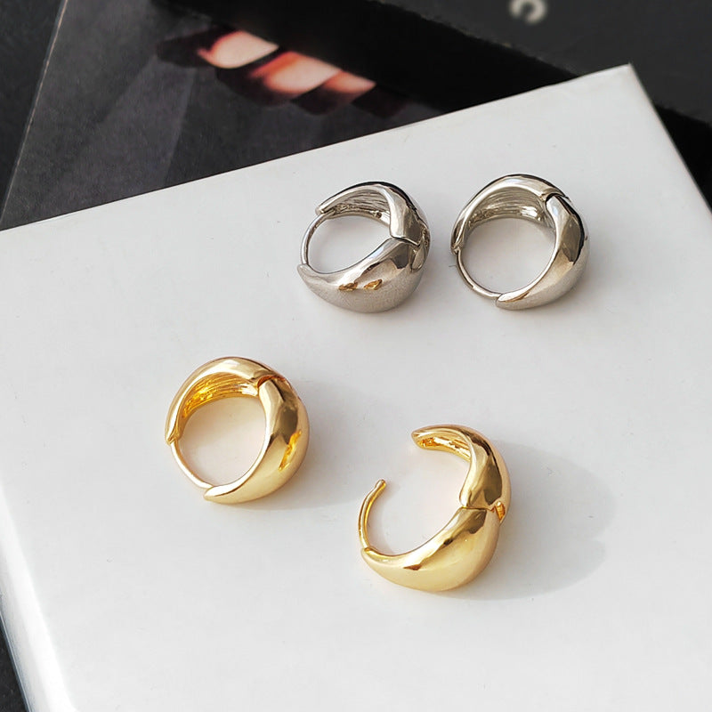 Glossy Surface Geometric Ear Temperament Cool Handsome Cold Rings