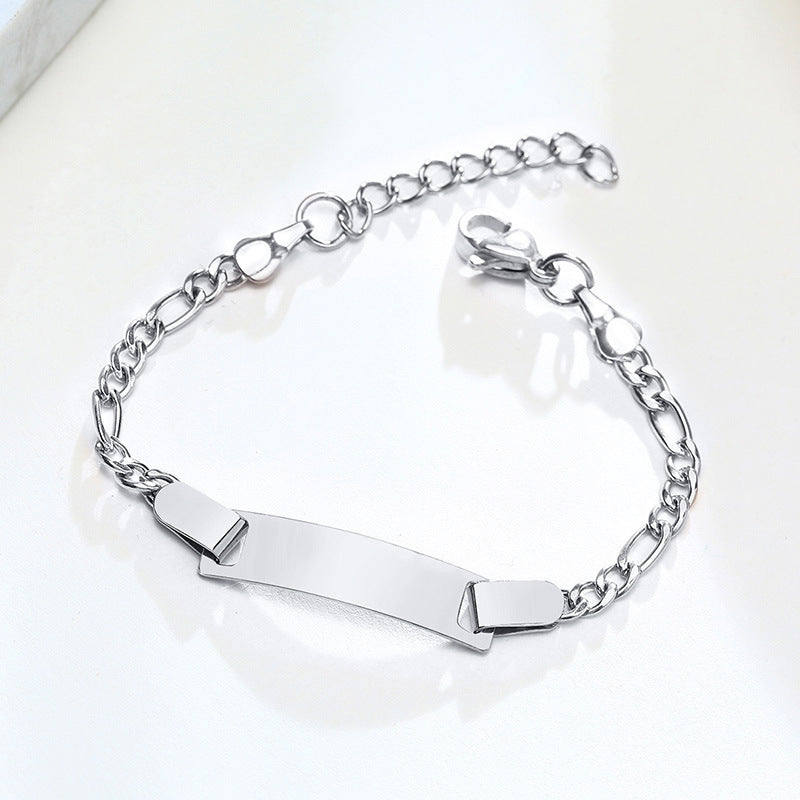 Children's Stainless Steel Blank Curved Adjustable Can Bracelets