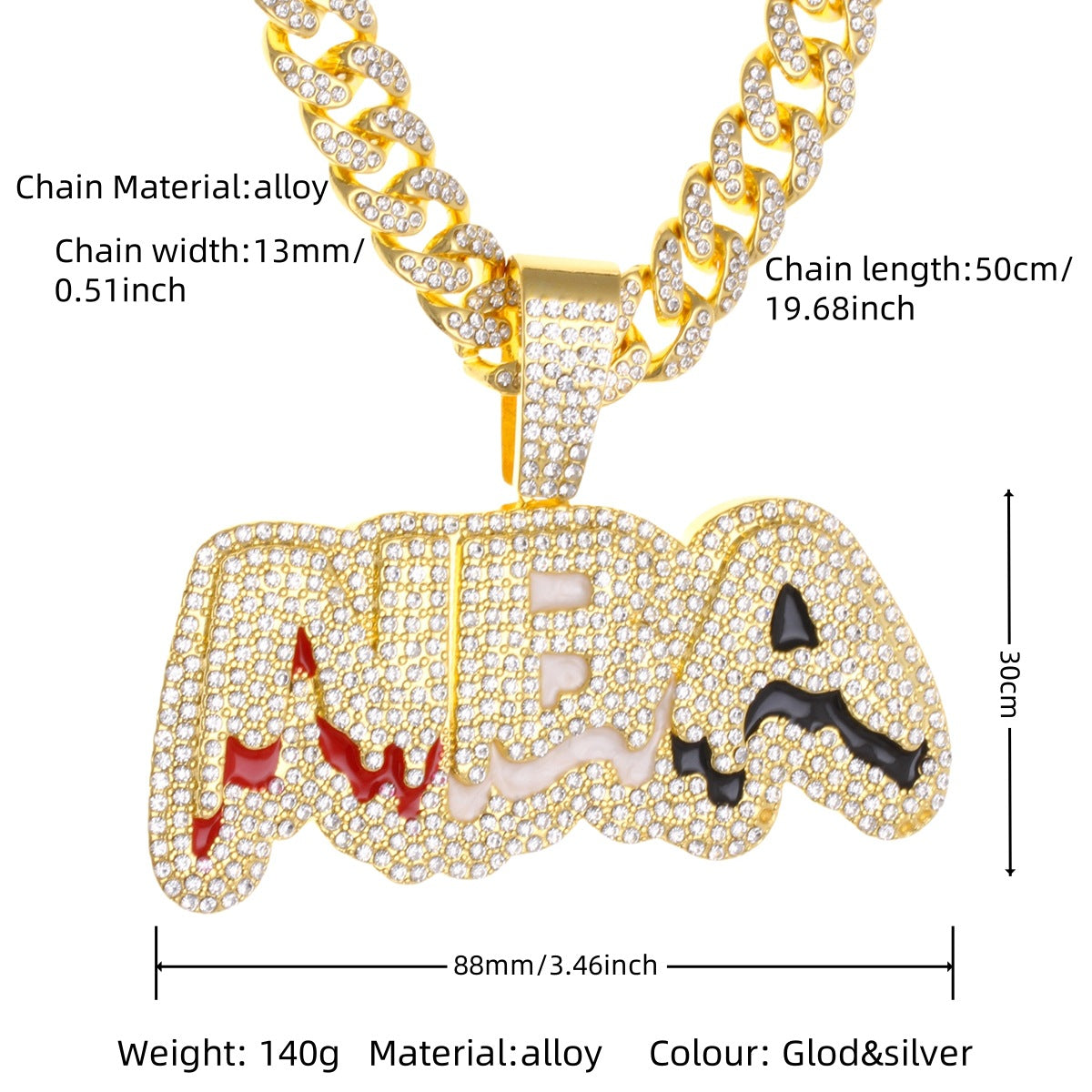 Hop Alloy Full Diamond Exaggerated Dripping Necklaces